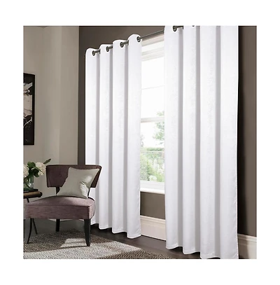 Oliva Gray Nora Embossed Blackout Grommet Panel - 52x90"
