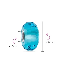 Bling Jewelry Set of 2 Faceted Murano Glass Charm Bead with Sterling Silver Core