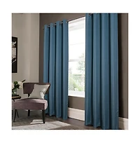 Oliva Gray Lucas Jacquard Blackout Grommet Panel - 52x84" Teal