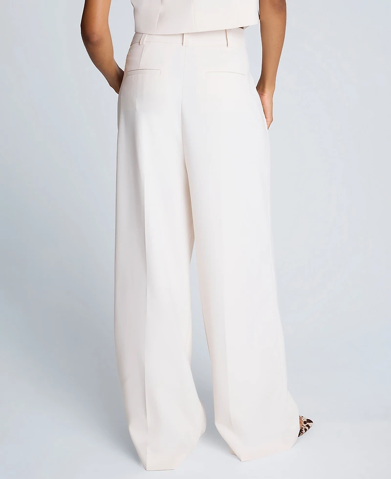 Kenneth Cole Women's Luxe Twill High Rise Wide Leg Pants