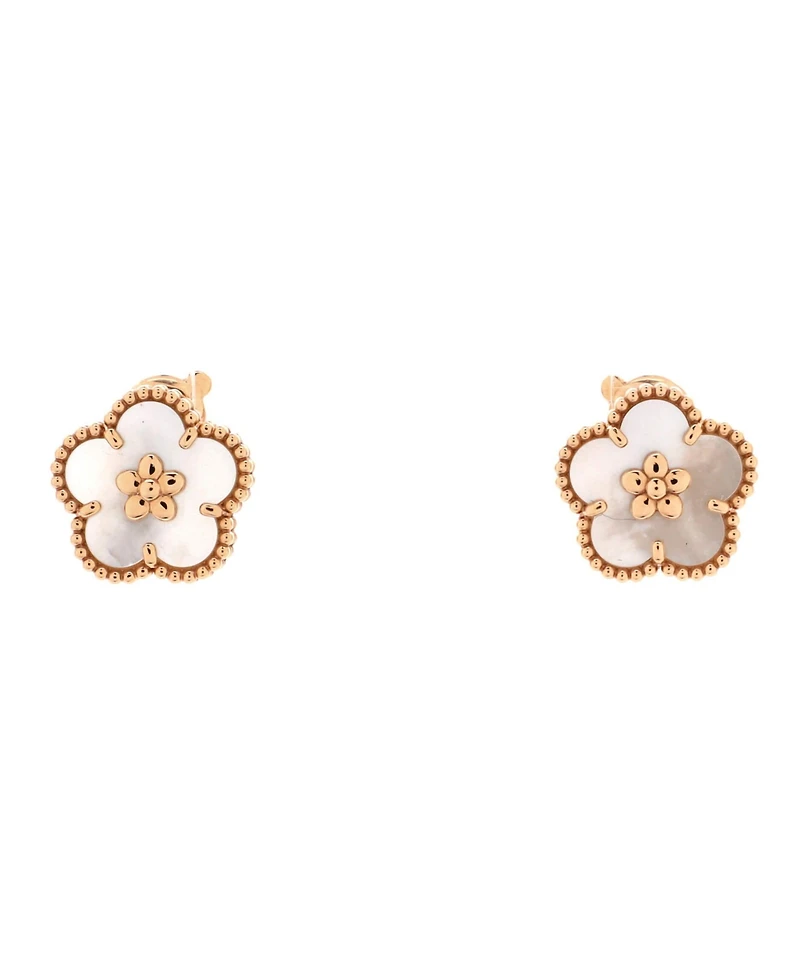 Pre-Owned Van Cleef & Arpels Lucky Spring Plum Blossom Stud Earring