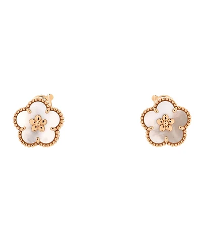 Pre-Owned Van Cleef & Arpels Lucky Spring Plum Blossom Stud Earring