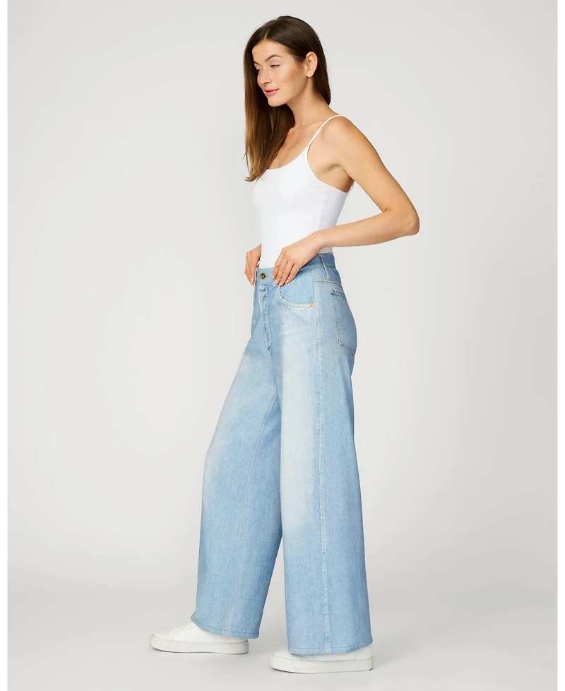 Cable & Gauge Women's Printed Denim Soft Wide Leg Pant