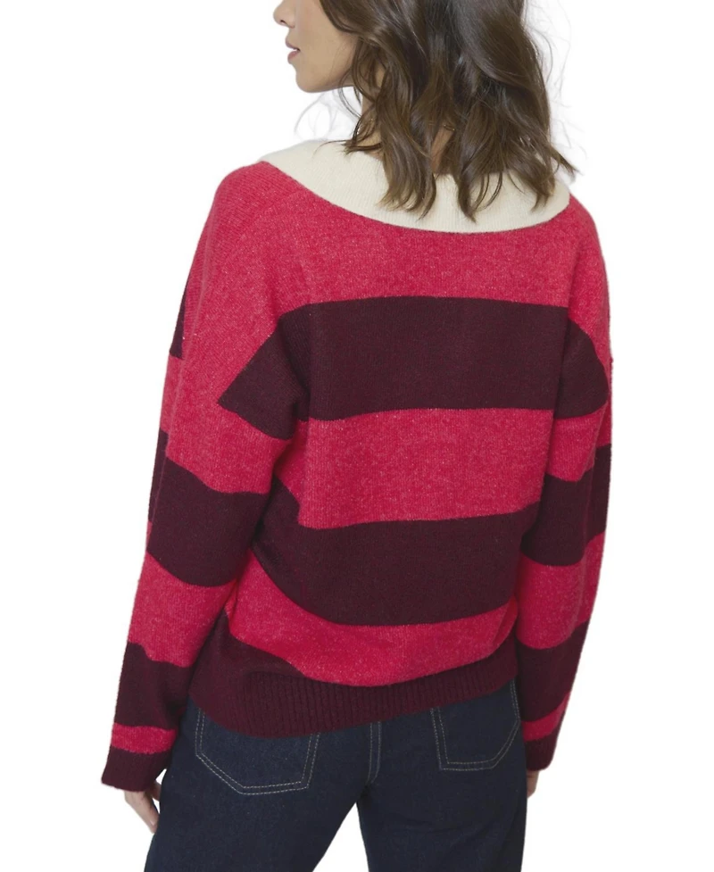 Central Park West Women's Marley Striped Rugby Sweater