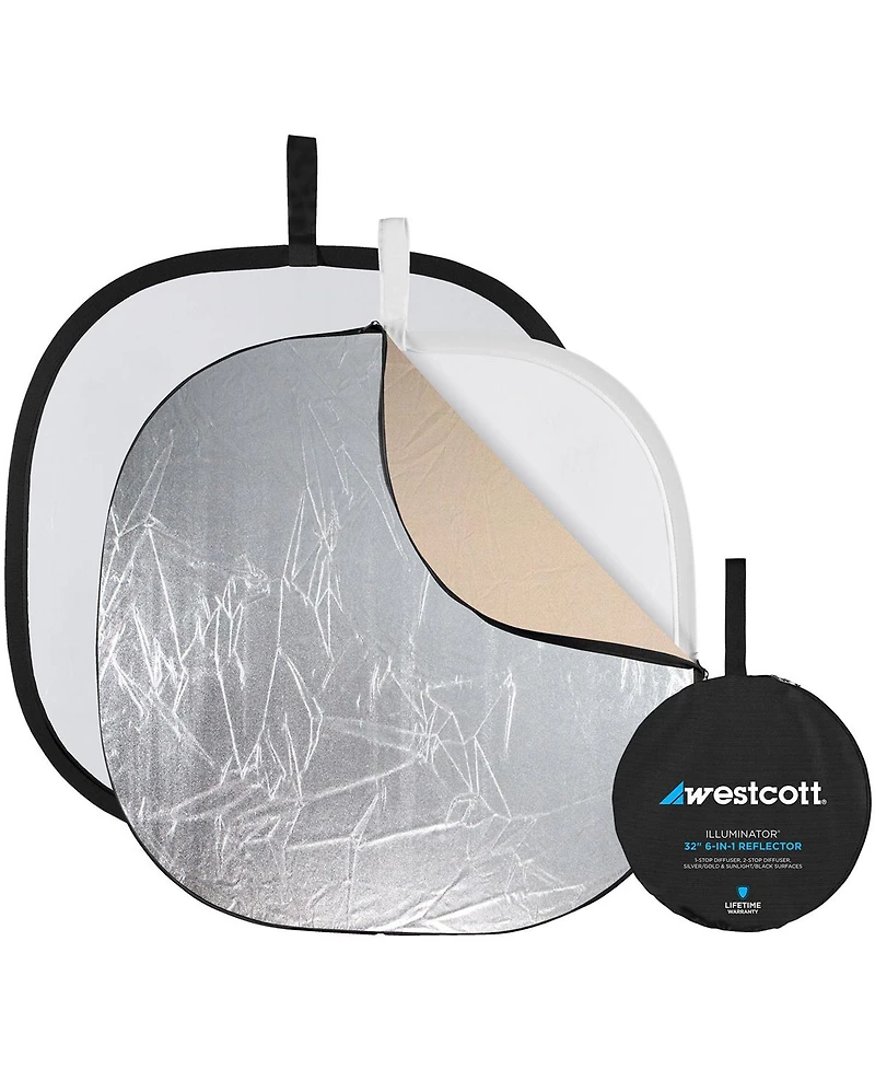 Westcott 32" Illuminator Collapsible 6-in-1 Reflector Kit, Includes Diffusion Panel, Slip Covers