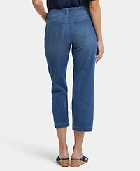 Nydj Women's Relaxed Piper Crop Exposed Button Fly Jeans