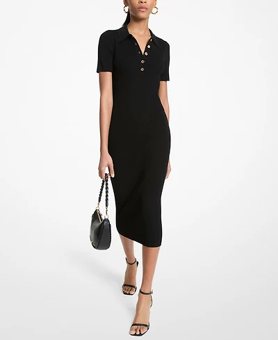 Michael Kors Women's Polo Collar Midi Dress
