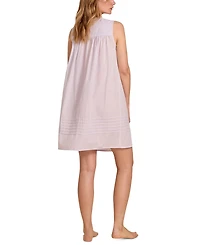 Eileen West Women's Striped Swiss Dot Sleeveless Chemise