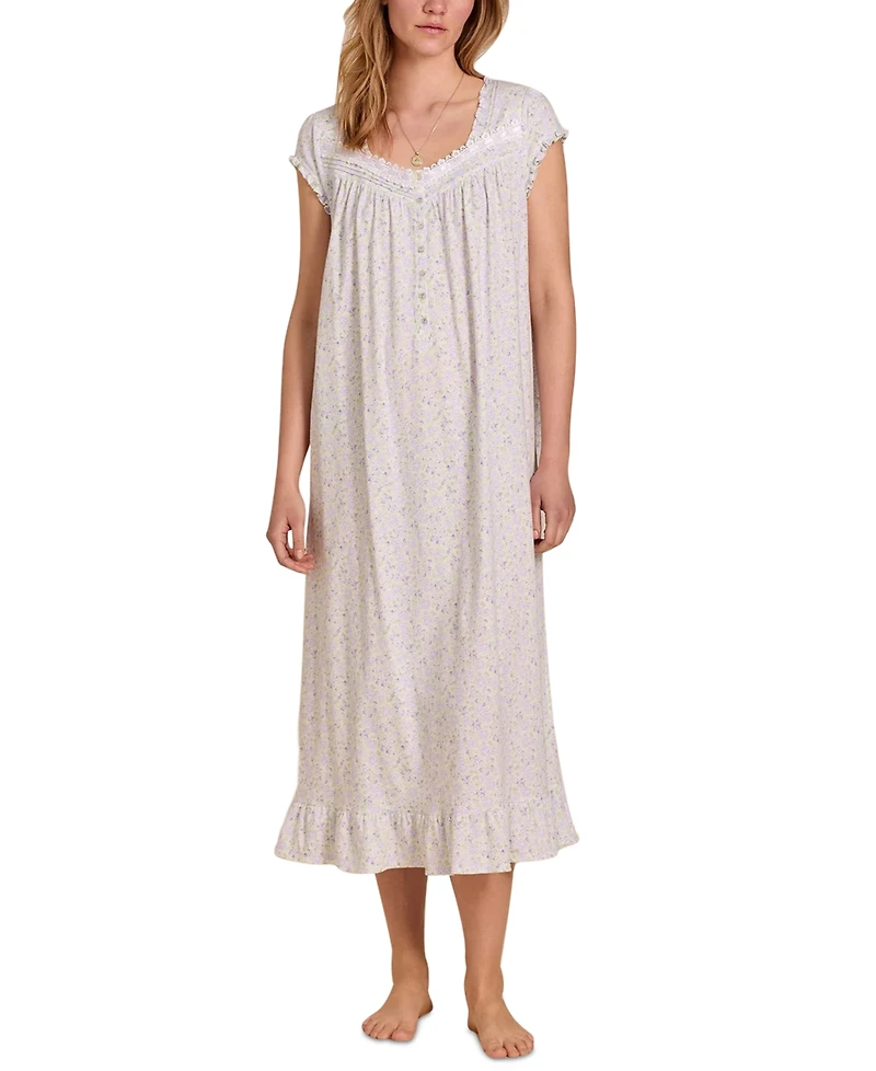 Eileen West Women's Printed Cap Sleeve Nightgown