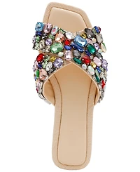 Steve Madden Women's Levity Embellished Flat Slide Sandals