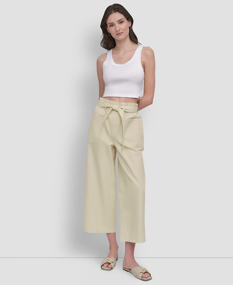 Dkny Jeans Women's High-Rise Paper Bag Pants