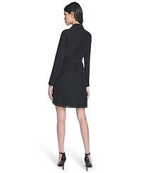Vince Camuto Petite Long-Sleeve Collared Dress