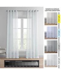 Half Price Drapes Aspen White Grommet Textured Faux Linen Sheer Curtain