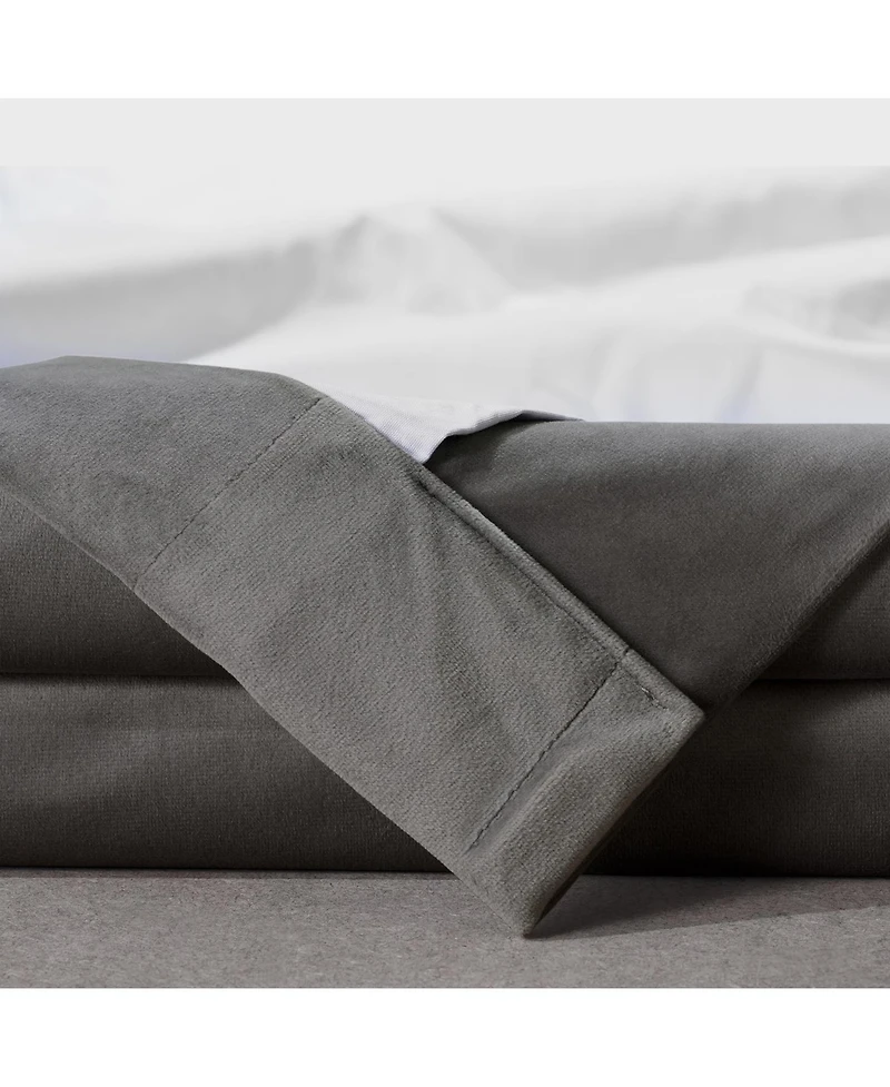 Half Price Drapes Nightlife Grey Signature Plush Velvet Hotel Blackout Curtain