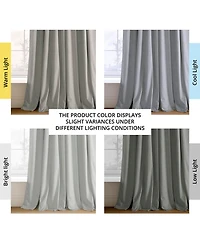 Half Price Drapes Reflection Grey Signature Velvet Blackout Curtain