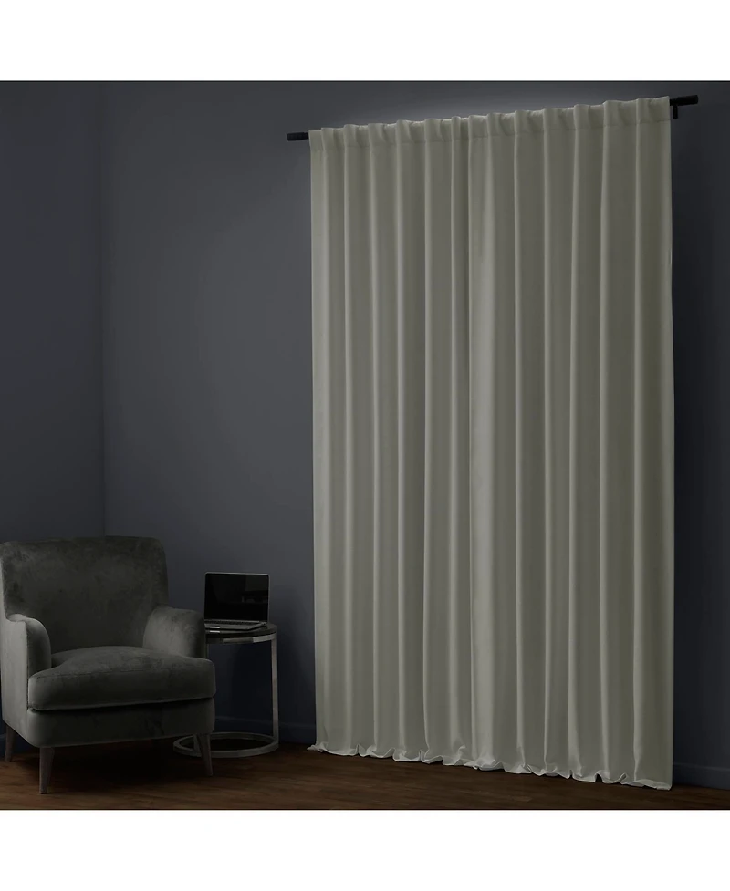 Half Price Drapes Off White Faux Linen Hotel Blackout Curtain