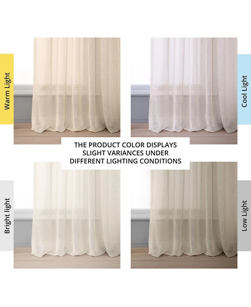 Half Price Drapes Cotton Seed Textured Faux Linen Sheer Curtain