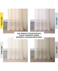 Half Price Drapes Cotton Seed Textured Faux Linen Sheer Curtain