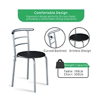 Modern Metal Dining Set for 2 with 1 Table & Chairs Drift Brown