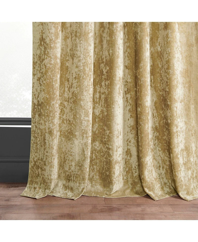 Half Price Drapes Gold Lush Crush Velvet Room Darkening Curtain