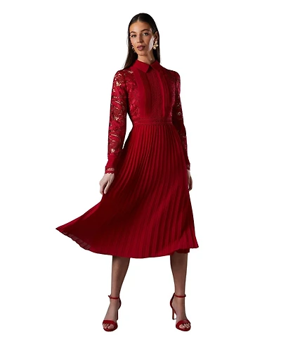 Coast Women's Long Sleeve Midi Shirt Dress