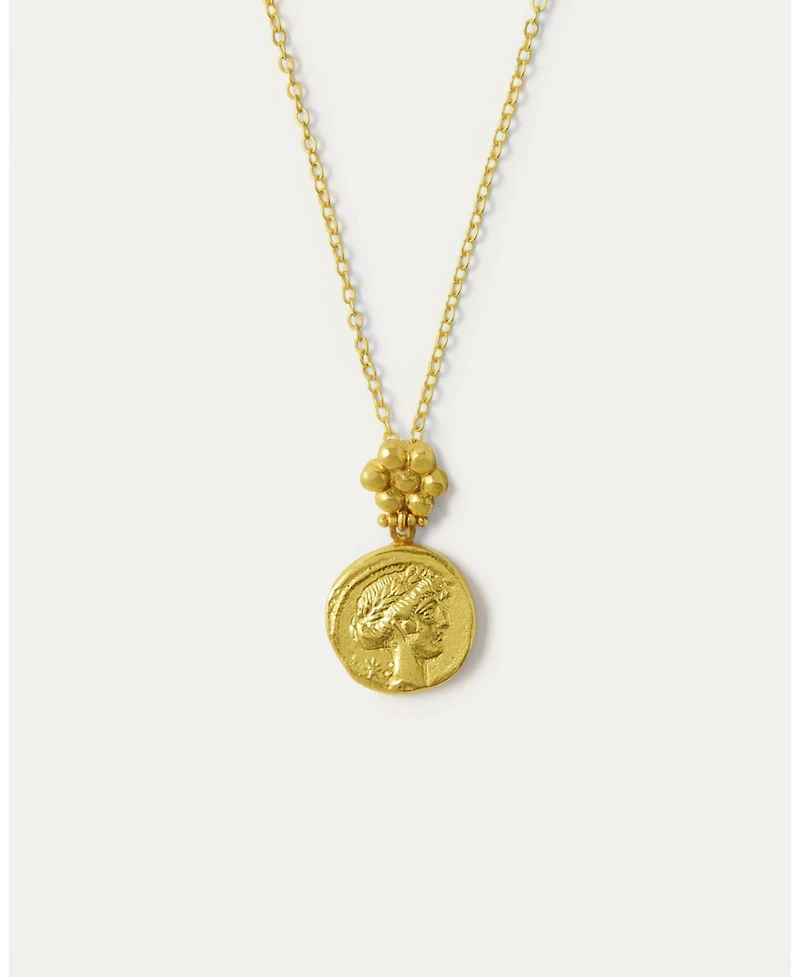 Ottoman Hands Goddess Demeter Coin Pendant Necklace