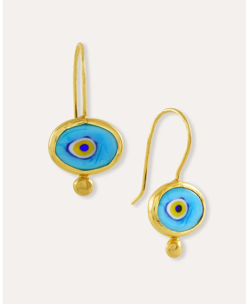 Ottoman Hands Alara Evil Eye Drop Earrings