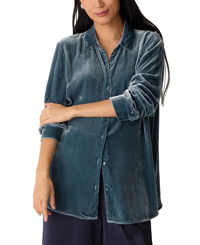 Eileen Fisher Women's Collared Long-Sleeve Shirt, Regular and Plus