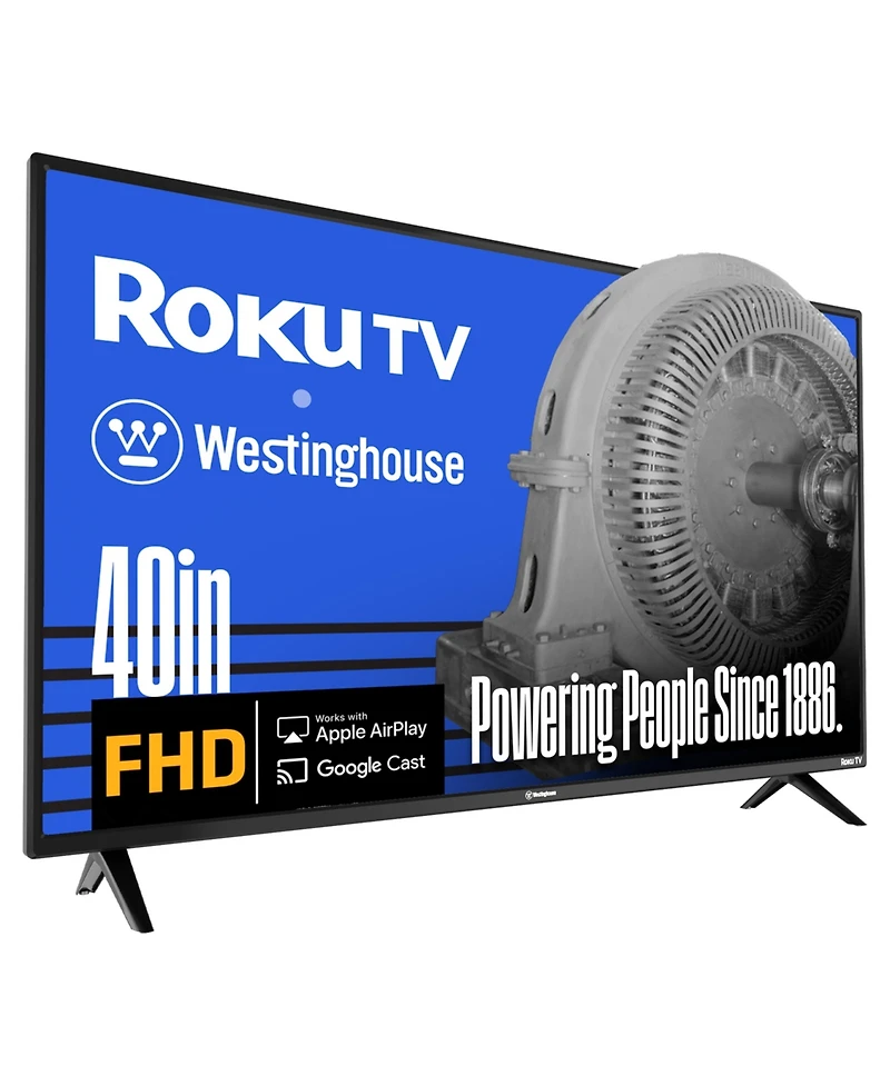 Westinghouse 40" Roku Smart Tv – 1080p Full Hd Led with Wi-Fi, Flat Screen Compatible with Apple HomeKit, Alexa, Google Assistant
