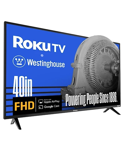 Westinghouse 40" Roku Smart Tv – 1080p Full Hd Led with Wi-Fi, Flat Screen Compatible with Apple HomeKit, Alexa, Google Assistant