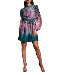 Coast Women's Organza Mini Dress With Floral Print