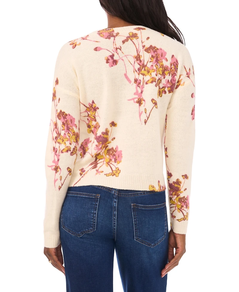 Vince Camuto Women's Electric Bouquets Crewneck Sweater