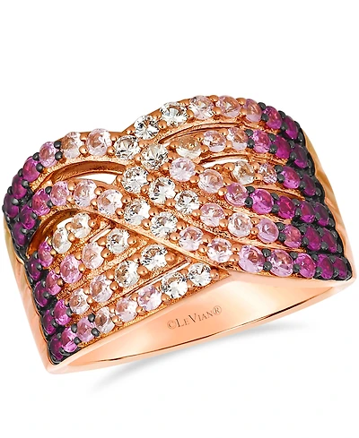Le Vian White Sapphires (0.40 ct. t.w.) and Pink Sapphire (1.27 ct. t.w.) Ombre Ring in 14K Strawberry Gold
