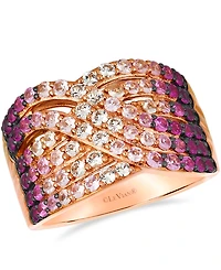 Le Vian White Sapphires (0.40 ct. t.w.) and Pink Sapphire (1.27 ct. t.w.) Ombre Ring in 14K Strawberry Gold