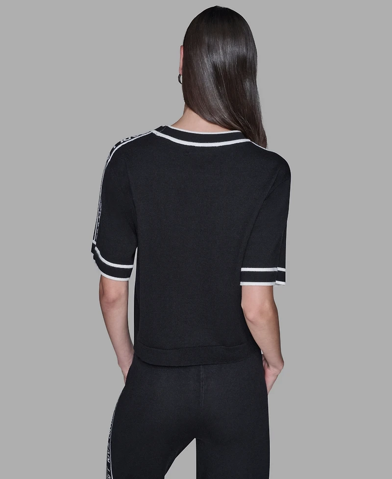 Karl Lagerfeld Paris Women's Logo Detail Sweater