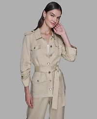 Karl Lagerfeld Paris Women's Belted Jacket