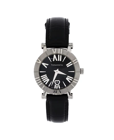 Pre-Owned Tiffany & Co. Atlas Dome Quartz Watch in Stainless Steel with Leather 30mm