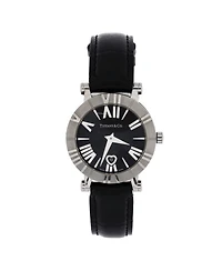 Pre-Owned Tiffany & Co. Atlas Dome Quartz Watch in Stainless Steel with Leather 30mm