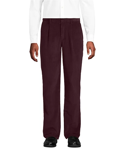 Lands' End Men's Corduroy Comfort Waist Classic Fit Pleated Front Pant