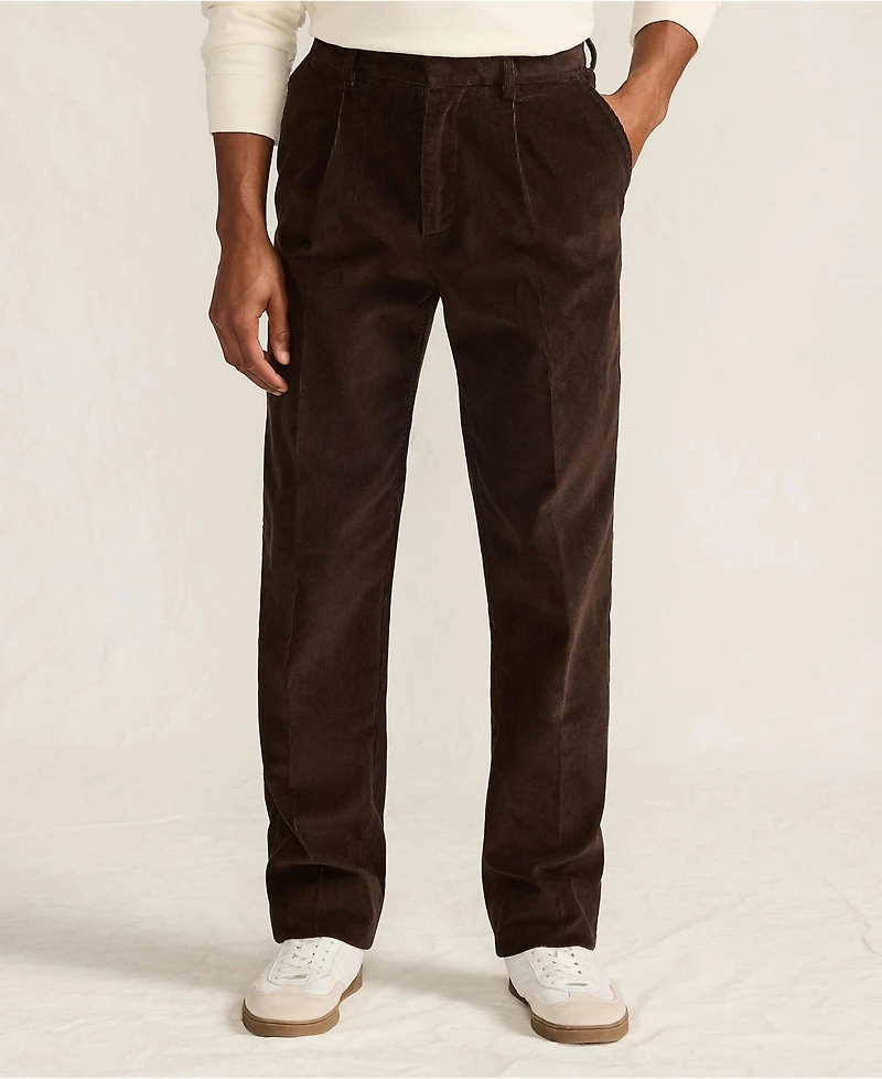 Lands' End Men's Corduroy Comfort Waist Classic Fit Pleated Front Pant