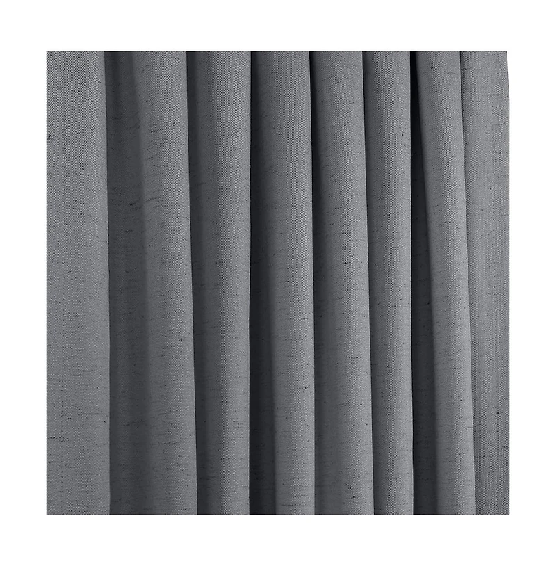 Commonwealth Home Fashions Ventura Tab Top Curtain Panel Pair Window Dressing each - 78x84", Dark Grey