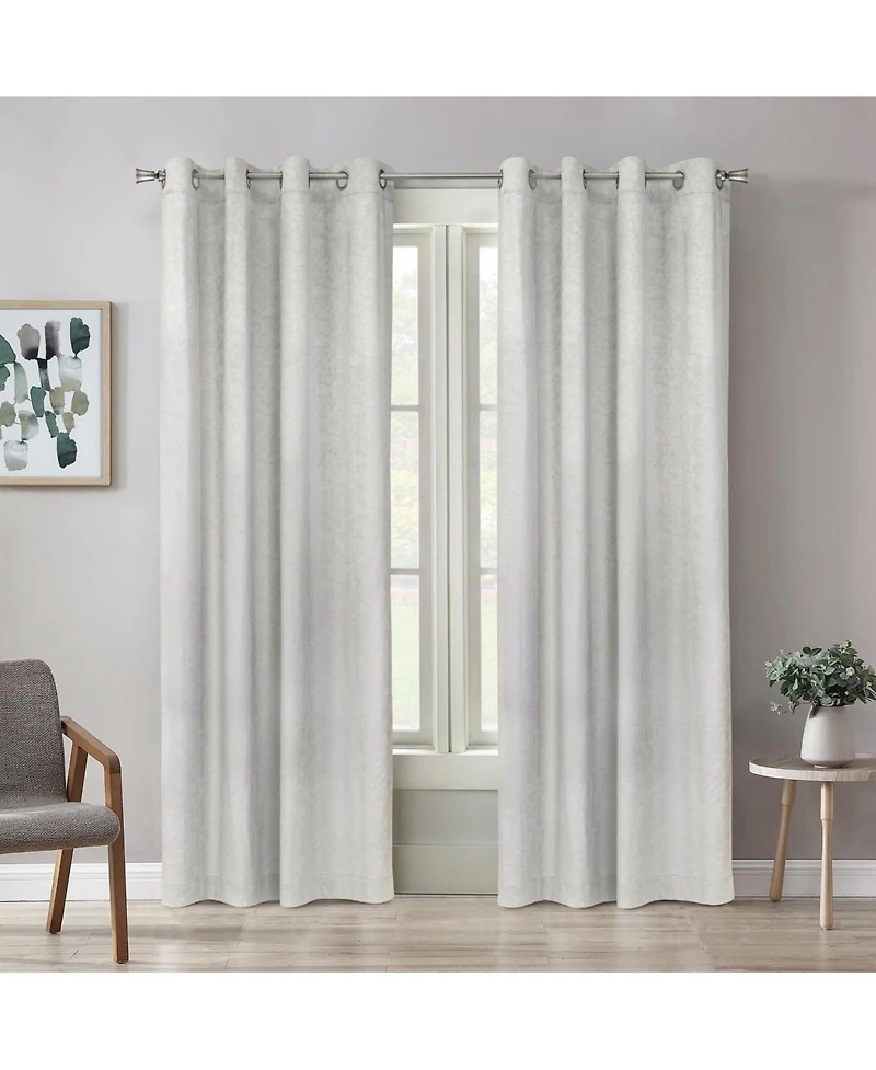 Habitat Bristol Room Darkening Uv Protecion Grommet Curtain Panel for Windows 52" x 95" White