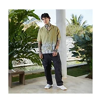 Campus Sutra Men's Pistachio Green Faces-Ombre Oversized Shirt