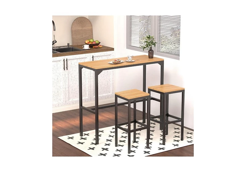 Aecojoy 3 Pieces Outdoor Bar Set of 2 for Balcony