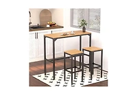 Aecojoy 3 Pieces Outdoor Bar Set of 2 for Balcony