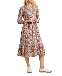 Brakeburn Women's Abloom Long Sleeve Floral Midi Dress