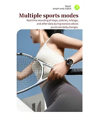 Ruxing 1.43" Amoled Smart Watch With Bluetooth Calling, Health Monitoring,Female Physiological Cycle for Women -Gold