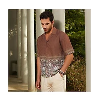 Campus Sutra Men's Ash Brown Indie-Ombre Oversized Shirt