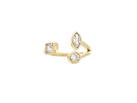 Rivka Friedman Cubic Zirconia Open Trio Ring