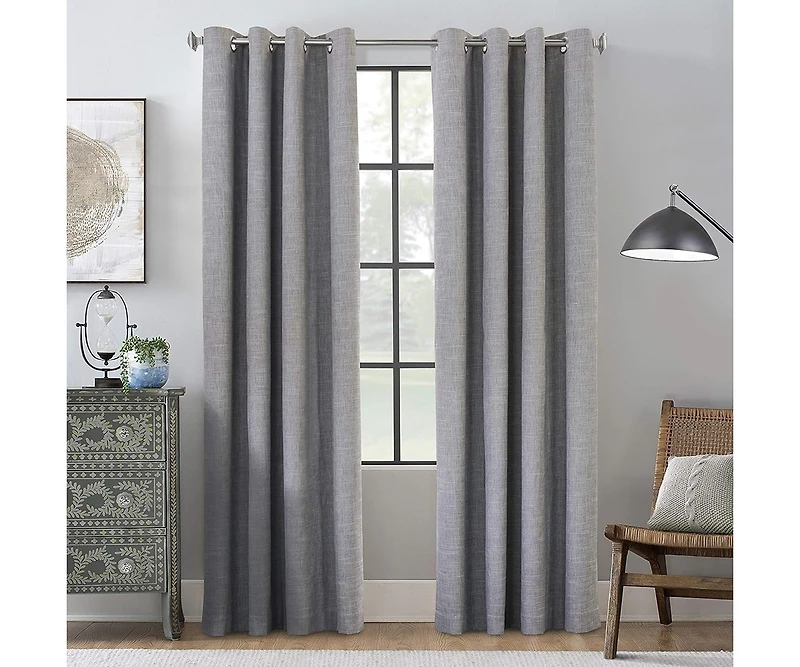 Commonwealth Maya Grommet Curtain Panel Window Dressing - 52"x108", Grey
